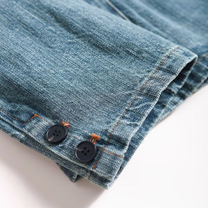 Áo khoác denim dài tay cổ vest một khuy - NU9223