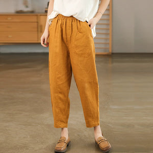 Quần baggy linen lưng thun một túi xéo kiểu - NU6838