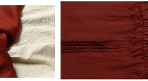 Đầm liền linen tay lửng cổ tròn chiết eo đơn sắc - NU10214