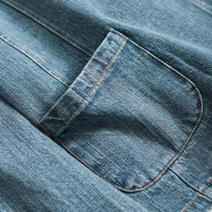 Áo khoác denim dài tay cổ vest một khuy - NU9223