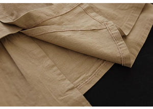 Chân váy linen lưng cao khuy cài kiểu xếp tầng - NU8951