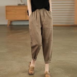 Quần baggy linen lưng thun một túi xéo kiểu - NU6838