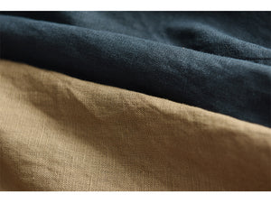 Chân váy linen lưng thun kiểu năm khuy - NU8809
