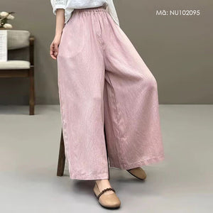 Quần baggy linen lưng thun ống rộng retro - NU10209