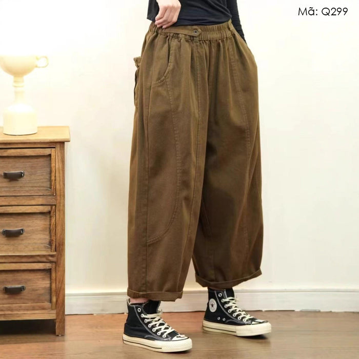 Quần baggy lưng thun ống rộng - Q299