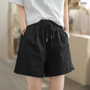 Quần sooc lưng thun dây rút cạp cao túi sau - Q202
