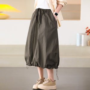 Chân váy lưng thun vạt dây rút - V095