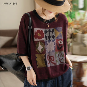 Áo T-shirt len đan ngắn tay - A1368