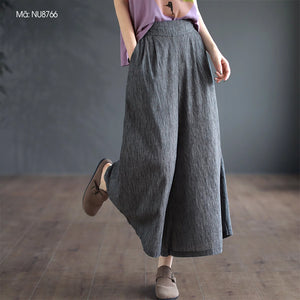 Quần baggy lưng cao ống rộng kiểu gợn sóng - NU8766