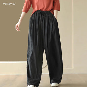 Quần baggy lưng thun dây rút ống rộng hai túi chéo - NU9152