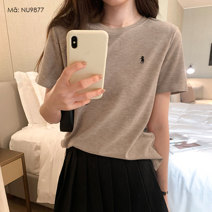 Áo T-shirt ngắn tay cổ tròn thêu chú ngựa - NU9877