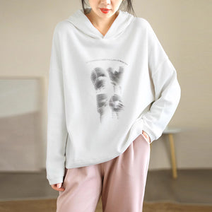 Áo hoodies dài tay in chữ trừu tượng - NU9164