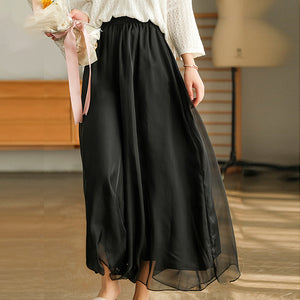 Quần baggy linen voan lưng thun ống rộng - NU9851