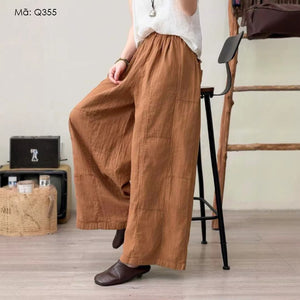 Quần baggy linen lưng thun - Q355
