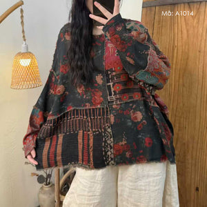 Áo T-shirt dài tay retro - A1014