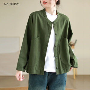 Áo khoác dài tay cổ tròn túi doremon - NU9331