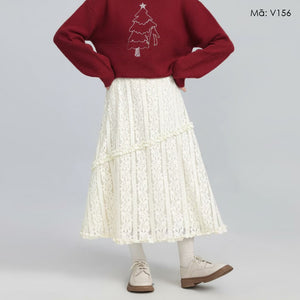 Chân váy len retro - V156