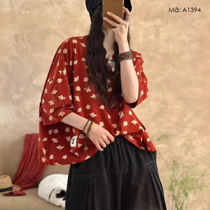 Áo T-shirt ngắn tay in hoa - A1394