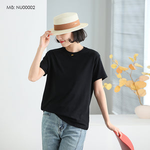 Áo T-shirt ngắn tay cổ tròn một màu - NU00002