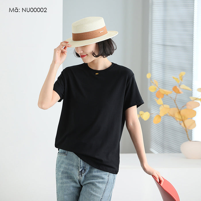 Áo T-shirt ngắn tay cổ tròn một màu - NU00002