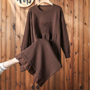 Đầm liền dệt kim dài tay - D125