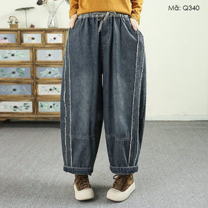 Quần baggy denim lưng thun - Q340