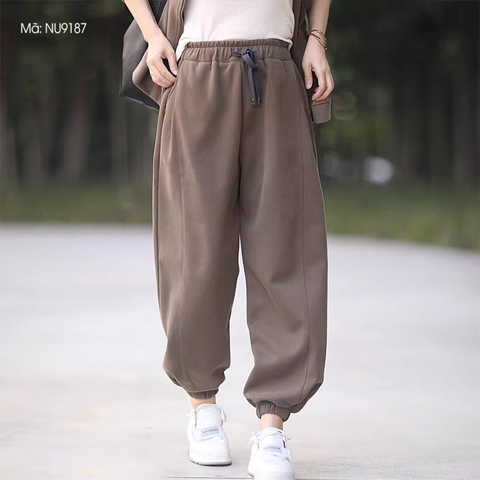 Quần baggy lưng thun ống côn bo chun hai túi chéo - NU9187