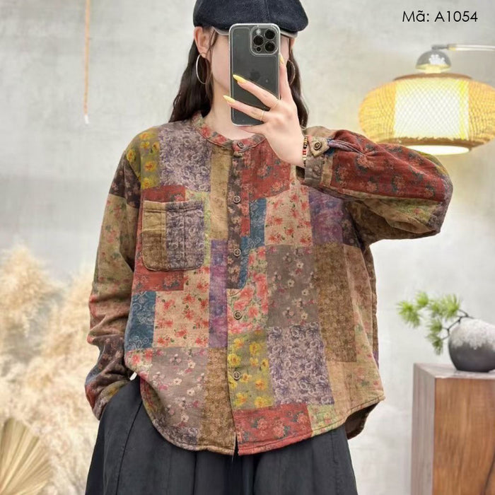 Áo sơ mi dài tay retro - A1054