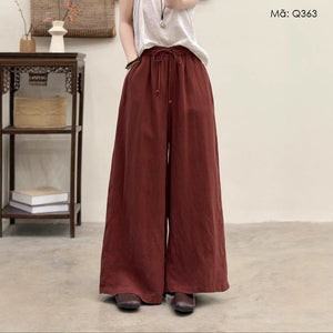 Quần baggy linen ống rộng - Q363