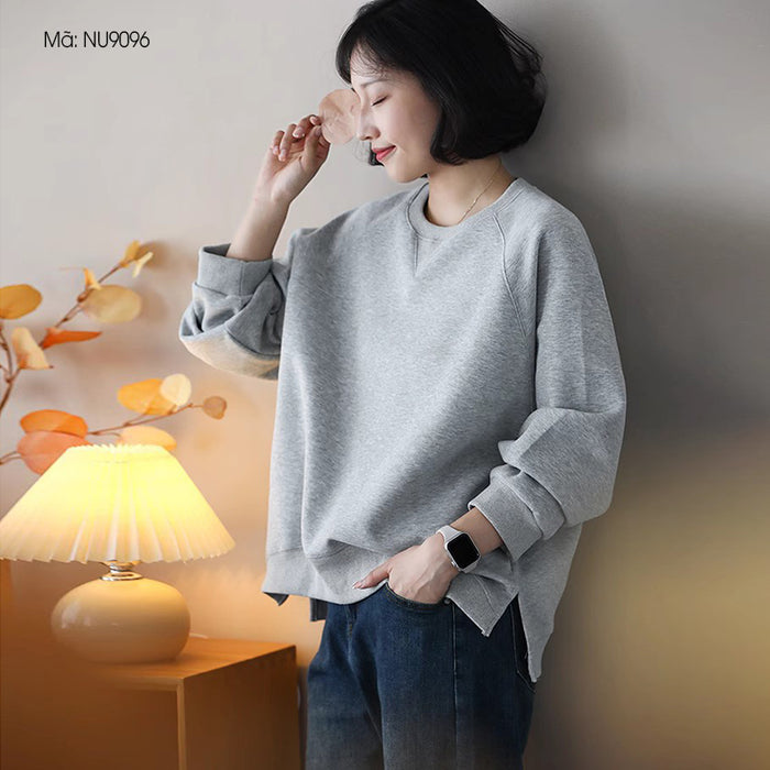 Áo T-shirt dài tay cổ tròn vạt xẻ lệch - NU9096