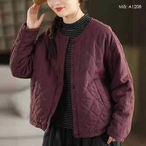 Áo khoác chần bông cổ tròn - A1208