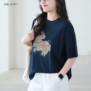 Áo T-shirt ngắn tay in chú ngựa - A1511