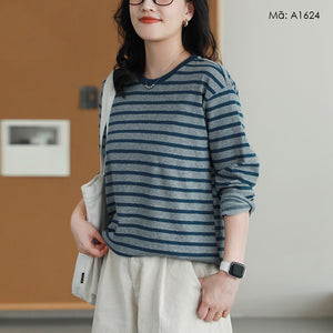 Áo T-shirt dài tay kẻ sọc màu - A1624