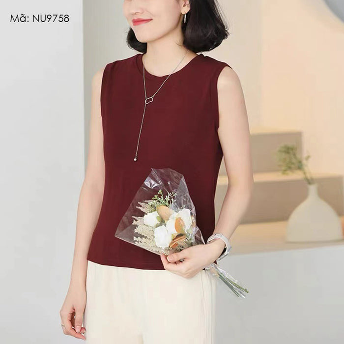 Áo T-shirt sát nách cổ tròn một màu - NU9758