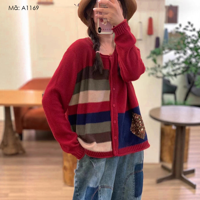 Áo khoác len cardigan dài tay - A1169