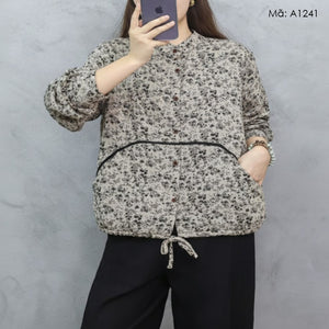 Áo khoác retro cổ đứng - A1241