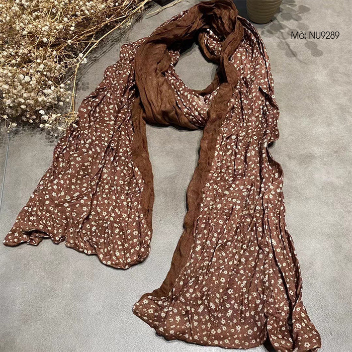 Khăn quàng linen retro in hoa nhí - NU9289