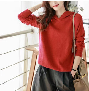 Áo hoodies len dài tay một màu - NU9537