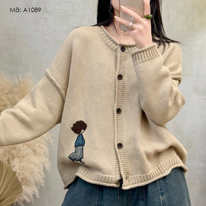 Áo khoác len cổ tròn - A1089