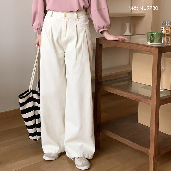 Quần baggy lưng thun ống rộng khuy cài túi chéo - NU9730