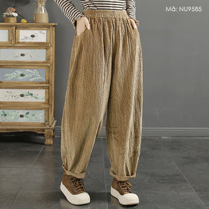 Quần baggy lưng thun kiểu dập nhăn một túi sau - NU9585