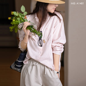Áo sơ mi linen dài tay kẻ sọc - A1481