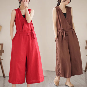Quần BAGGY yếm một màu eo thắt dây - NU3204