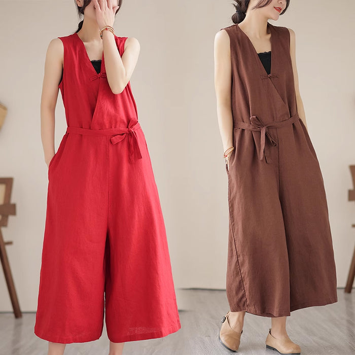 Quần BAGGY yếm một màu eo thắt dây - NU3204