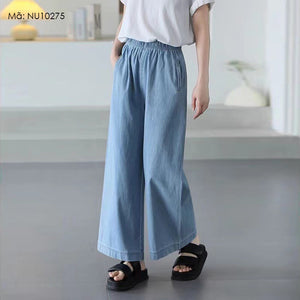 Quần baggy denim lưng thun dáng ôm ống rộng - NU10275