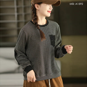 Áo T-shirt dài tay kẻ sọc  - A1592