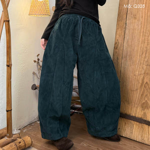 Quần baggy nhung tăm lót lông - Q328