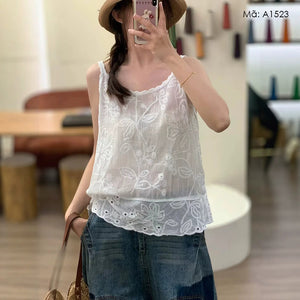 Áo T-shirt sát nách thêu retro - A1523