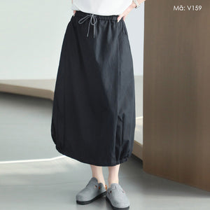 Chân váy lưng thun dây rút - V159