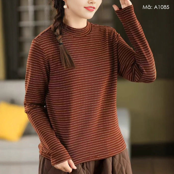 Áo T-shirt dài tay kẻ sọc - A1085